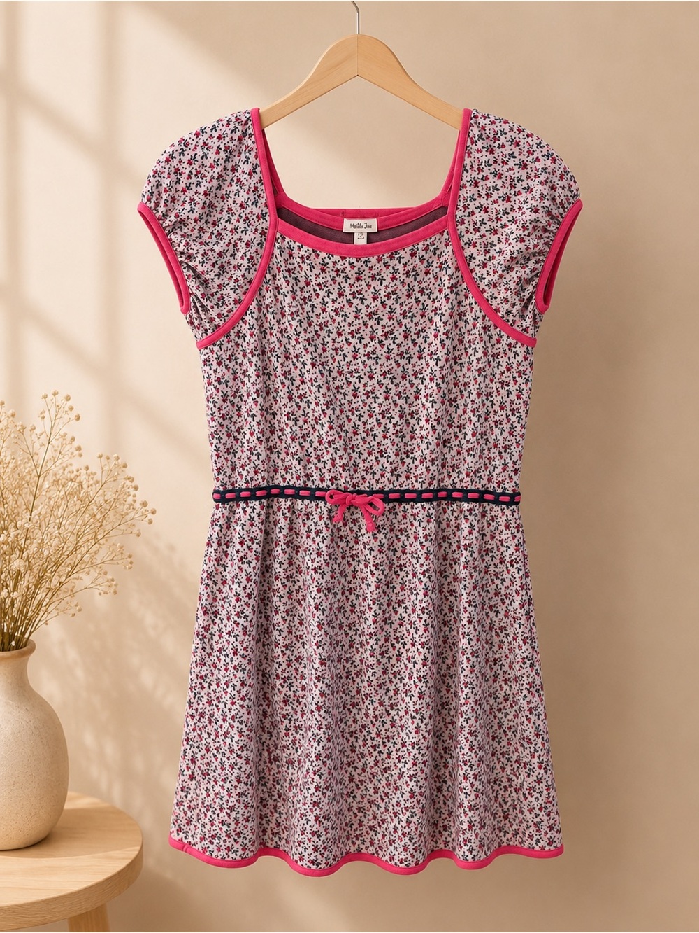 Matilda Jane Pink Floral Cap-Sleeve Dress